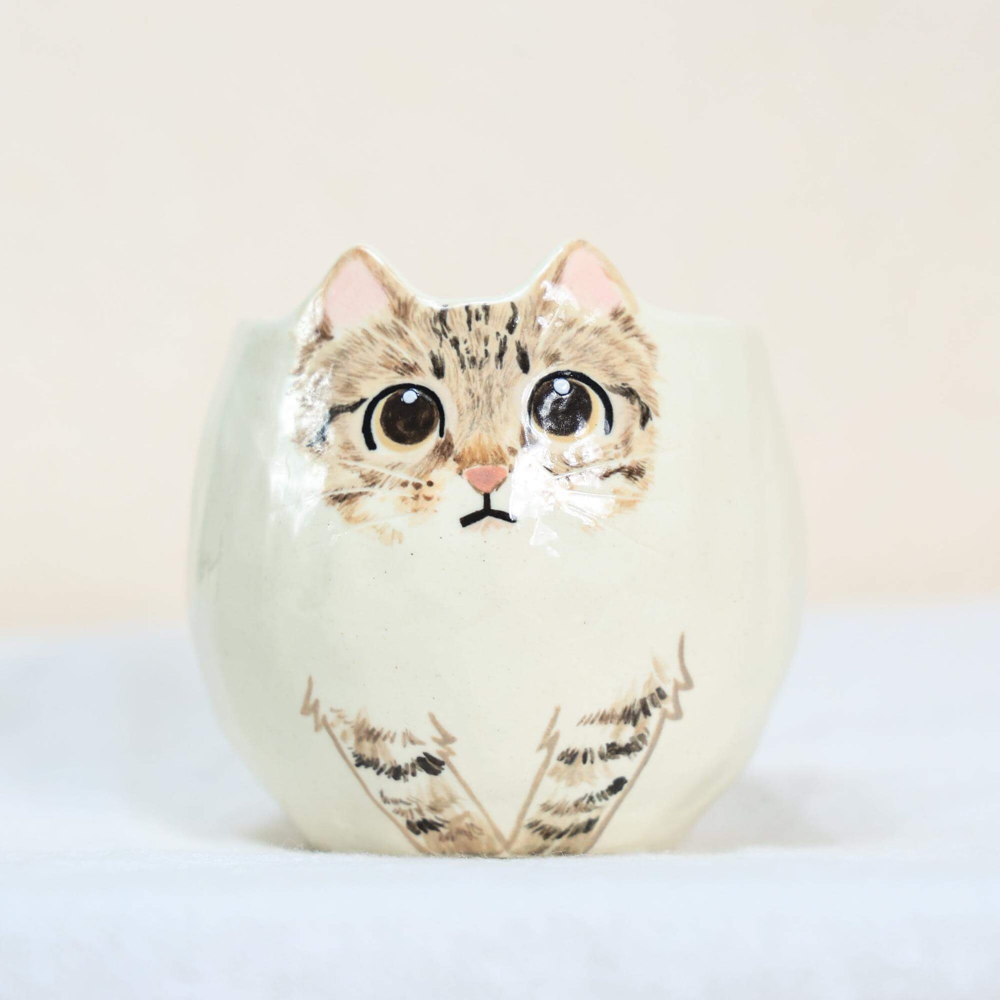 3D Custom Pet Face Mug – Handmade Ceramic Sculpture Cup Hand-Painted Mug (No Handle) BoopCup